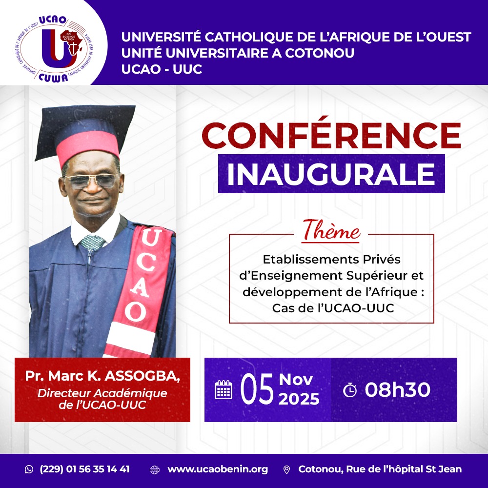 𝗨𝗖𝗔𝗢 𝗖𝗢𝗧𝗢𝗡𝗢𝗨 : 𝗖𝗢𝗡𝗙𝗘́𝗥𝗘𝗡𝗖𝗘 𝗜𝗡𝗔𝗨𝗚𝗨𝗥𝗔𝗟𝗘 𝗗𝗘 𝗟'𝗔𝗡𝗡𝗘́𝗘 𝗨𝗡𝗜𝗩𝗘𝗥𝗦𝗜𝗧𝗔𝗜𝗥𝗘 𝟮𝟬𝟮𝟱-𝟮𝟬𝟮𝟲